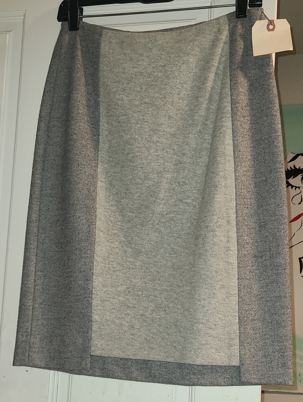 Gray Colorblock Pencil Skirt